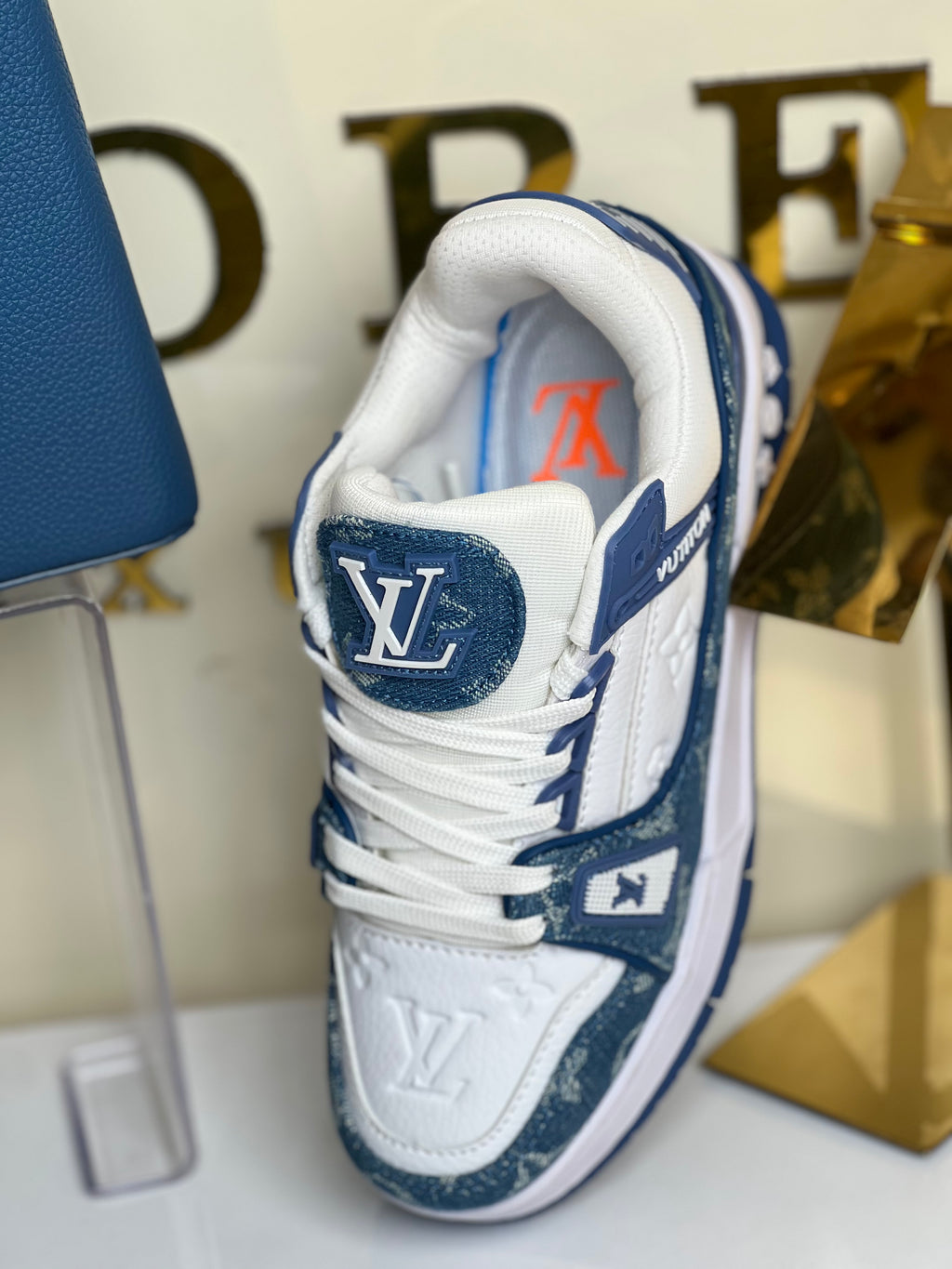 Louis Vuitton Trainer Monogram Denim Blanc/Bleu